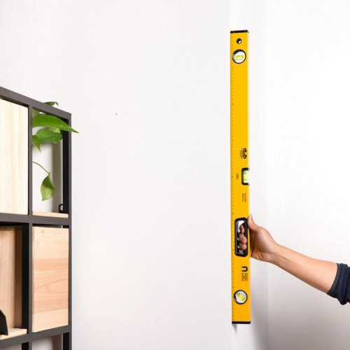 Строительный уровень Deli DL290800 800мм, алюминиевый сплав, мягкие резиновые заглушки, магнит, измерение под углом 45°