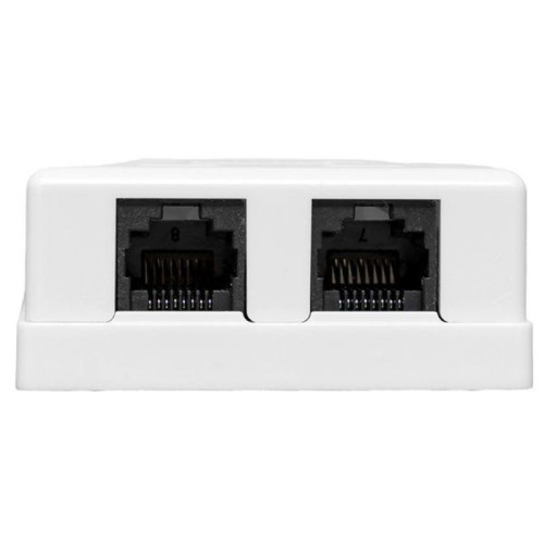 Розетка настенная/ Розетка настенная TERACOM Cat.5E неэкранированная 2 порта RJ-45 Dual IDC белая