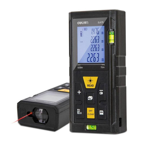 Лазерный дальномер Deli DL4170 Диапазон измерения 0,05;80м, точность измерения ±3мм