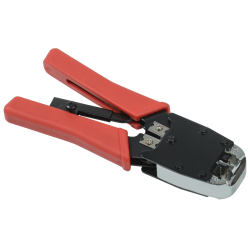 Инструмент обжимной для RJ45, RJ12, RJ11 с храповым мех. и вертикальным положением обжима, сине-оранжевый