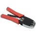 Инструмент обжимной для RJ45, RJ12, RJ11 с храповым мех. и вертикальным положением обжима, сине-оранжевый