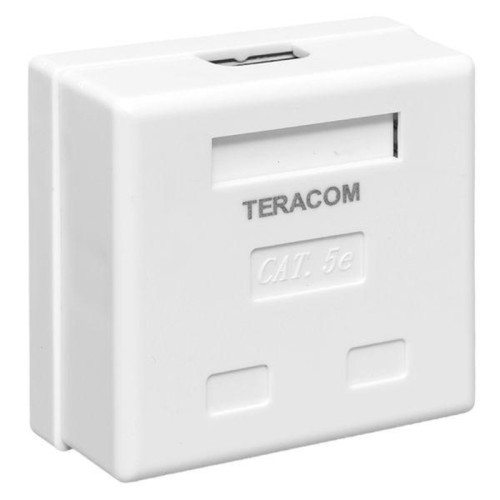 Розетка настенная/ Розетка настенная TERACOM Cat.5E неэкранированная 2 порта RJ-45 Dual IDC белая