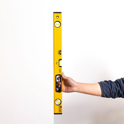 Строительный уровень Deli DL290600 600мм, алюминиевый сплав, мягкие резиновые заглушки, магнит, измерение под углом 45°