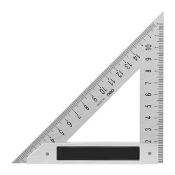 Треугольная линейка стальная Deli DL303150 150мм, нержавеющая сталь + алюминиевое основание