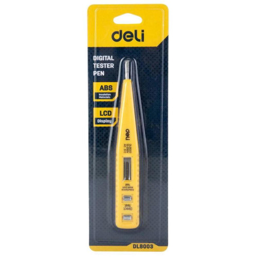 Индикаторная отвертка-тестер напряжения цифровая Deli DL8003 (12-250 В)