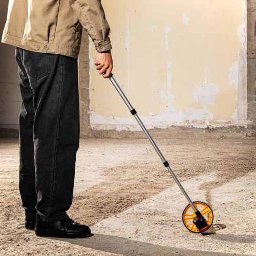 Измерительное колесо с механическим счетчиком (курвиметр) Deli DL330060 диаметр 150мм, точность± 0,5%, значение деления 0,1 мм, двухступенчатая алюминиевая масштабируемая рукоятка