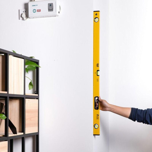 Строительный уровень Deli DL291000 1000мм, алюминиевый сплав, мягкие резиновые заглушки, магнит, измерение под углом 45°