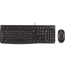 Комплект (клавиатура + мышь) Keyboard+mouse Logitech Desktop MK120 Black ( USB, keyboard: waterproof,  mouse: optical, 1000dpi, 3btn+Scroll) Retail