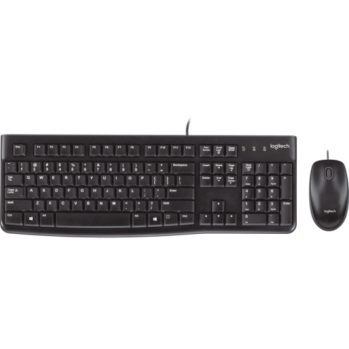 Комплект (клавиатура + мышь) Keyboard+mouse Logitech Desktop MK120 Black ( USB, keyboard: waterproof,  mouse: optical, 1000dpi, 3btn+Scroll) Retail