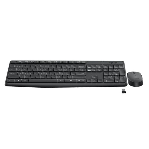 Клавиатура + мышь Logitech MK235 клав:серый мышь:серый USB беспроводная (920-007948)
