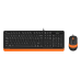 Клавиатура + мышь A4Tech Fstyler F1010 клав:черный/оранжевый мышь:черный/оранжевый USB Multimedia (F1010 ORANGE)