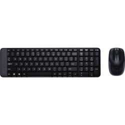 Комплект (клавиатура + мышь)/ Keyboard+mouse Logitech Wireless Desktop  MK220 (USB, FM, keyboard:2xAAA, mouse:optical, 1000dpi, 3btn+Roll, 1xAA) Retail