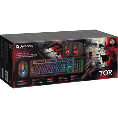 Игровой набор Defender Tor MHP-127 мышь+клав.+гарн.+ков.+колонка