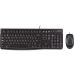 Комплект (клавиатура + мышь)/ Keyboard+mouse Logitech Desktop MK120 Black ( USB, keyboard: waterproof,  mouse: optical, 1000dpi, 3btn+Scroll) Retail