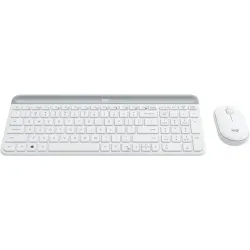 Комплект (клавиатура + мышь)/ Logitech Slim Wireless Keyboard and Mouse Combo MK470 Slim, Offwhite