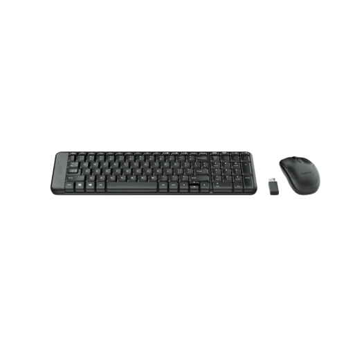 Комплект (клавиатура + мышь)/ Keyboard+mouse Logitech Wireless Desktop  MK220 (USB, FM, keyboard:2xAAA, mouse:optical, 1000dpi, 3btn+Roll, 1xAA) Retail