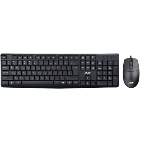 Набор клавиатура+мышь/ Проводной набор (клав+мышь) ACER OMW141 Wired USB combo set wired black