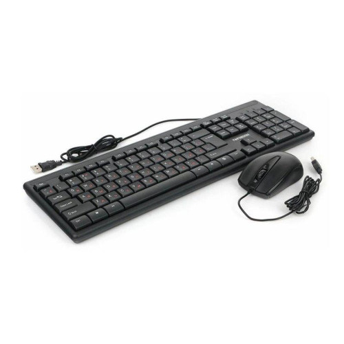 Комплект клавиатура и мышь Гарнизон  пров.  GKS-126 черный, 104кл, 3кн, 1000DPI, кабель клав 1.5м, мышь 1,3м