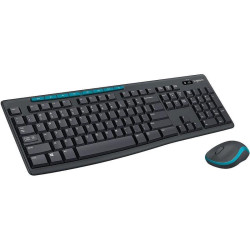 Комплект клавиатура и мышь Logitech Комплект беспроводной Logitech MK275  920-008535  клавиатура черная, 112 клавиш с защитой от воды, мышь черная, оптическая, 1000dpi, 3 кнопки, 2.4GHz, USB-ресивер