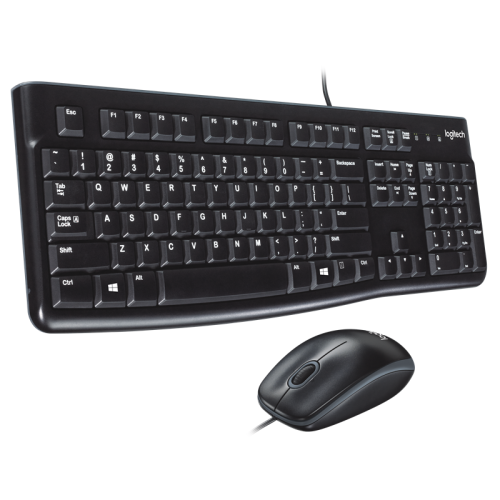 Комплект (клавиатура + мышь) Keyboard+mouse Logitech Desktop MK120 Black ( USB, keyboard: waterproof,  mouse: optical, 1000dpi, 3btn+Scroll) Retail