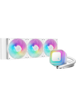Система водяного охлаждения Deepcool LE360 WH V2 ARGB Soc-AM5/AM4/1200/1700/1851 белый 4-pin 19-31.6dB Al 250W 1632gr Ret (R-LE360-WHAMMN-G-2)