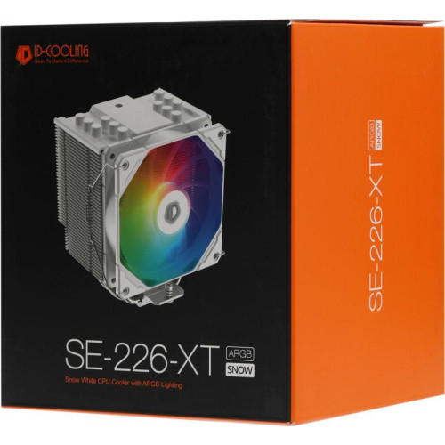 Кулер ID-Cooling SE-226-XT SNOW ARGB Soc-AM5/AM4/1200/1700/1851 белый 4-pin 16-32dB Al+Cu 250W 910gr Ret (SE-226-XT ARGB SNOW) [SE-226-XT ARGB SNOW]