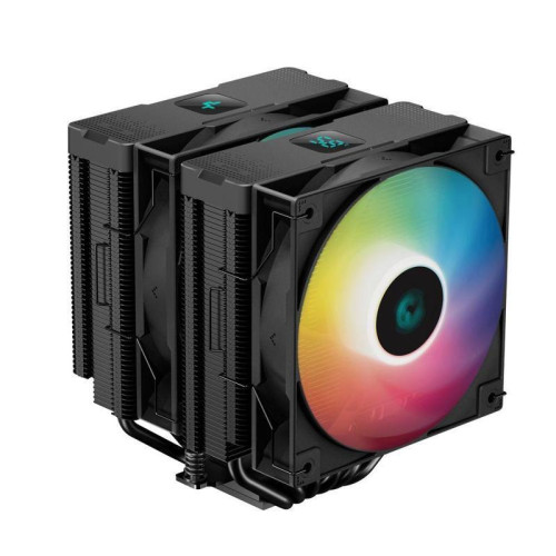 Кулер Deepcool AG620 Digital Bk ARGB Soc-AM5/AM4/1200/1700/1851 черный/белый 4-pin 29.4dB Al+Cu LCD 260W 1370gr Ret (R-AG620-BKADMN-G-2) [R-AG620-BKADMN-G-2]