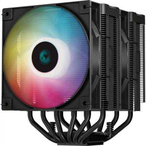 Кулер Deepcool AG620 Digital Bk ARGB Soc-AM5/AM4/1200/1700/1851 черный/белый 4-pin 29.4dB Al+Cu LCD 260W 1370gr Ret (R-AG620-BKADMN-G-2) [R-AG620-BKADMN-G-2]