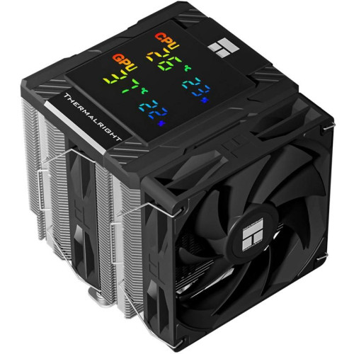 Устройство охлаждения(кулер) Thermalright Peerless Assassin 120 Digital Soc-AM5/AM4/1200/1700/1851 черный 4-pin 25.6dB Al+Cu LCD Ret (PA120-DIGITAL-BL)
