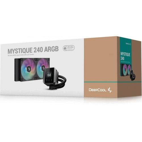 Система водяного охлаждения Deepcool Mystique 240 ARGB Soc-AM5/AM4/1200/1700/1851 черный 4-pin 36.49dB Al LCD 1543gr Ret (R-LX550-BKADSNC-G-1) [R-LX550-BKADSNC-G-1]