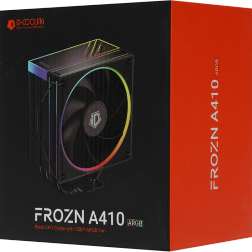 Кулер ID-Cooling Frozn A410 ARGB Soc-AM5/AM4/1200/1700/1851 черный 4-pin 29.9dB Al+Cu 230W 730gr Ret (FROZN A410 ARGB) [FROZN A410 ARGB]