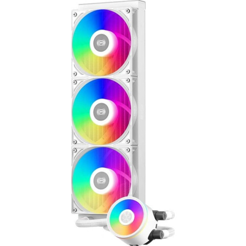 Система водяного охлаждения PcCooler DA360 Pro ARGB Soc-AM5/AM4/1200/1700/1851 белый 4-pin 33.8dB Al 300W Ret (DA360PRO-WHAWXX-GL)