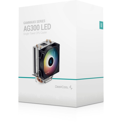 Кулер Deepcool AG300 RGB Soc-AM5/AM4/1200/1700/1851 черный 4-pin 18-31dB Al+Cu 150W 350gr Ret (R-AG300-BKLNMN-G) [R-AG300-BKLNMN-G]