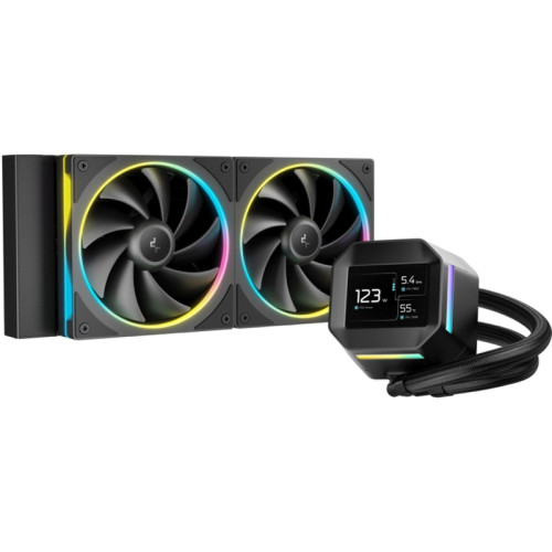 Система водяного охлаждения Deepcool LM240 ARGB Soc-AM5/AM4/1200/1700/1851 черный 4-pin 19-36dB Al LCD 220W 1404gr Ret (R-LM240-BKDMMC-1)
