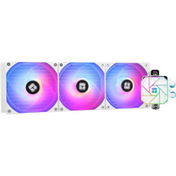 Водяное охлаждение для процессора/ Thermalright Aqua Elite 360 White Argb V3 (360mm, White, ARGB/ Fans: 3x120mm, 66.17CFM, 25.6dBA, 1500RPM/ Pump height 53mm, 23dBA, 3300RPM, Rad thickness 27mm/ S: 1200, 1700, 1851, 2011, 2066, 115X, AM5, AM4)