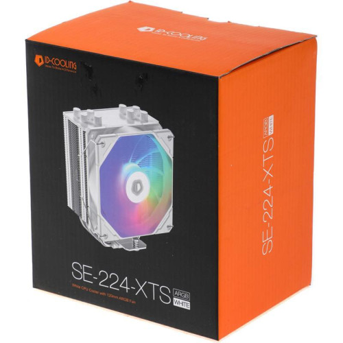 Кулер ID-Cooling SE-224-XTS ARGB Soc-AM5/AM4/1200/1700/1851 белый 4-pin + 3-pin 29dB Al+Cu 650gr Ret (SE-224-XTS ARGB WHITE) [SE-224-XTS ARGB WHITE]