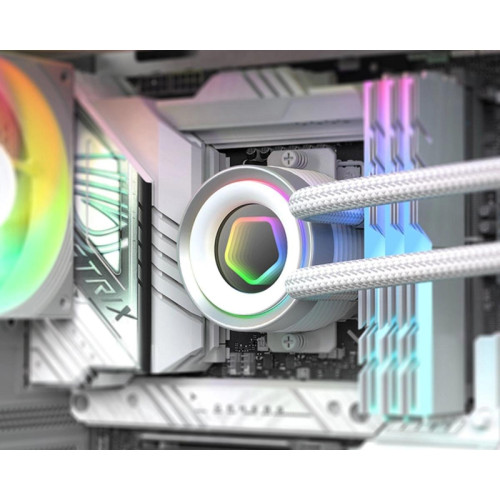 Система водяного охлаждения ID-Cooling FX240 Inf ARGB Soc-AM5/AM4/1200/1700/1851 белый 4-pin 27.2dB Al+Cu 300W Ret (FX240 INF WHITE)
