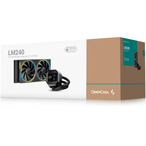 Система водяного охлаждения Deepcool LM240 ARGB Soc-AM5/AM4/1200/1700/1851 черный 4-pin 19-36dB Al LCD 220W 1404gr Ret (R-LM240-BKDMMC-1) Система водяного охлаждения Deepcool LM240 ARGB Soc-AM5/AM4/1200/1700/1851 черный 4-pin 19-36dB Al LCD 220W 1404gr Ret (R-LM240-BKDMMC-1)