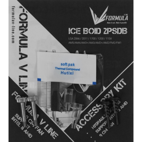 Кулер Formula Ice Boid 2PSDB Soc-AM5/AM4/1200/1700/1851 черный 4-pin 17-34dB Al+Cu 90W Ret [ICE BOID 2PSDB]