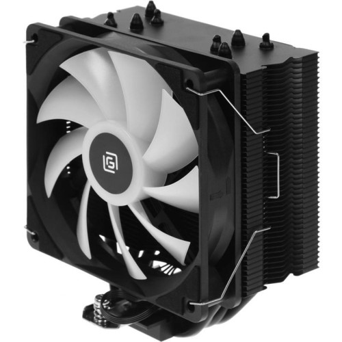 Кулер Oklick OG-CPC180FRGB-PWM1 RGB Soc-AM5/AM4/1151/1200/2066/2011/1700 черный 4-pin 20dB Al+Cu 180W 820gr Ret [OG-CPC180FRGB-PWM1]