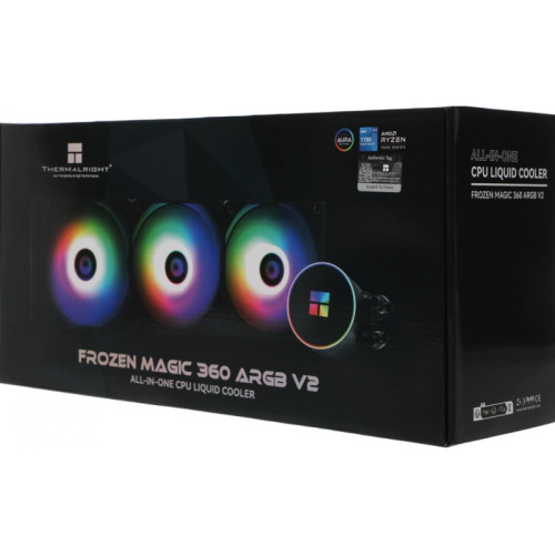Система водяного охлаждения Thermalright Frozen Magic 360 V2 ARGB Soc-AM5/AM4/1200/1700/1851 черный 4-pin 28dB Al Ret (F-MAGIC-360-BL-ARGB-V2)