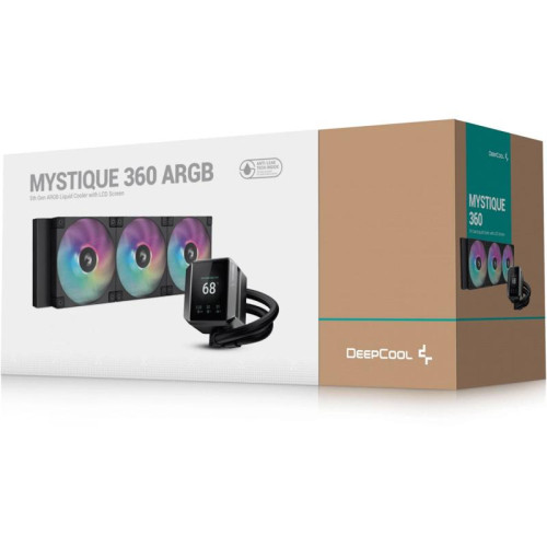 Система водяного охлаждения Deepcool Mystique 360 ARGB Soc-AM5/AM4/1200/1700/1851 черный 4-pin 36.49dB Al LCD 1847gr Ret (R-LX750-BKADSNC-G-1) [R-LX750-BKADSNC-G-1]