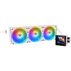 Система водяного охлаждения Thermaltake MAGFloe 360 Ultra Snow ARGB Soc-AM5/AM4/1200/1700/1851 белый 4-pin 30.6dB Al+Cu LCD Ret (CL-W433-PL12SW-A)