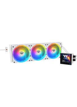 Система водяного охлаждения Thermaltake MAGFloe 360 Ultra Snow ARGB Soc-AM5/AM4/1200/1700/1851 белый 4-pin 30.6dB Al+Cu LCD Ret (CL-W433-PL12SW-A)