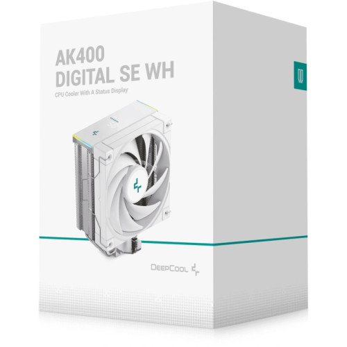 Устройство охлаждения(кулер) Deepcool AK400 Digital SE Wh ARGB Soc-AM5/AM4/1200/1700/1851 белый 4-pin 19-28dB Al+Cu LCD 220W 812gr Ret (R-AK400-WHADMN-GJD)