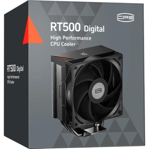 Кулер PcCooler RT500 Digital Soc-AM5/AM4/1200/1700/1851 черный 4-pin 34.9dB Al+Cu LCD 240W Ret (RT500-BKNWYL-GL)