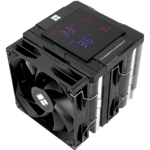 Устройство охлаждения(кулер) Thermalright Peerless Assassin 120 Digital Soc-AM5/AM4/1200/1700/1851 черный 4-pin 25.6dB Al+Cu LCD Ret (PA120-DIGITAL-BL)