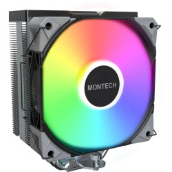 Кулер Montech NX400 ARGB Soc-AM5/AM4/1200/1700/1851 черный 4-pin 34.17dB Al+Cu 220W Ret (NX400ARGBBK)