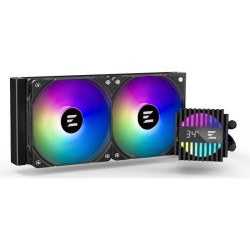 Система водяного охлаждения Zalman Alpha2 A24 ARGB Soc-AM5/AM4/1200/1700/1851 черный 4-pin 29.7dB Al+Cu LCD 2000gr Ret (ALPHA2 A24 BLACK) [ALPHA2 A24 BLACK]
