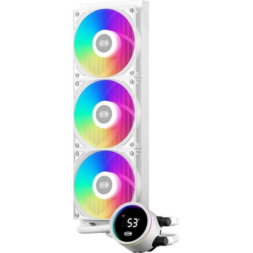 Система водяного охлаждения PcCooler DA360 Pro Digital WH ARGB Soc-AM5/AM4/1200/1700/1851 белый 4-pin Al LCD 300W Ret (DA360PRO-WHAWXL-GL)